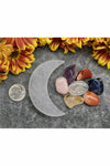 7 crystals set with selenite charging moon