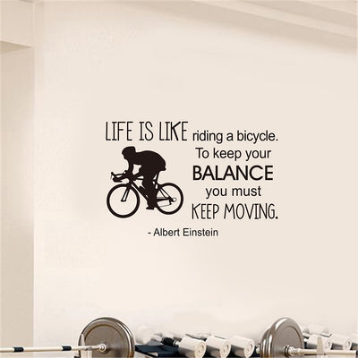 Life is Like Riding a Bike... Einstein Quote - Decorative Wall Stickers Decals