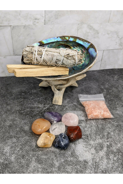 Balancing Smudge Kit with 7 Chakra Crystals Set