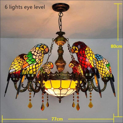 Stained Glass Crystal Parrot Pendant - Ceiling Lamp - Ceiling Lamp - $1588.99