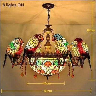 Stained Glass Crystal Parrot Pendant - Ceiling Lamp - Ceiling Lamp - $1588.99