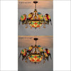 Stained Glass Crystal Parrot Pendant - Ceiling Lamp - Ceiling Lamp - $1588.99