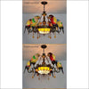 Stained Glass Crystal Parrot Pendant - Ceiling Lamp - Ceiling Lamp - $1588.99