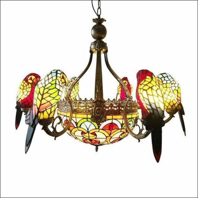 Stained Glass Crystal Parrot Pendant - Ceiling Lamp - Ceiling Lamp - $1588.99