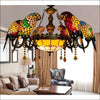 Stained Glass Crystal Parrot Pendant - Ceiling Lamp - Ceiling Lamp - $1588.99