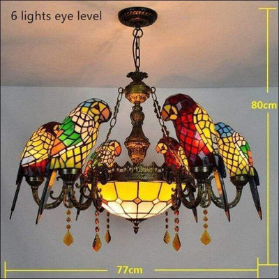 Stained Glass Crystal Parrot Pendant - Ceiling Lamp - Ceiling Lamp - $1588.99