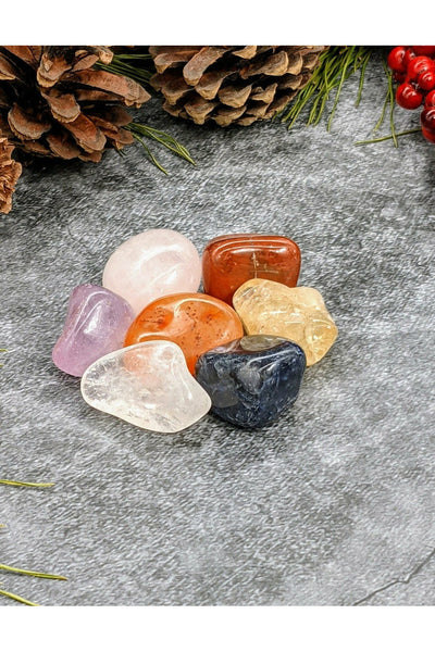 Tumbled Chakra crystals set - large 7 pieces