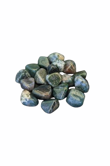 Tumbled Green Moss agate crystals - Balance & Abundance - 1 pc