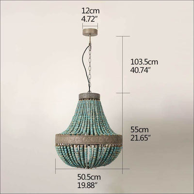 Ceiling Pendant Lamp - Turquoise Blue Antique - Ceiling Lamp - $831.99