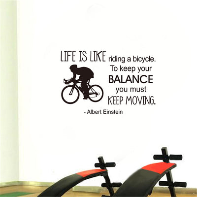 Life is Like Riding a Bike... Einstein Quote - Decorative Wall Stickers Decals