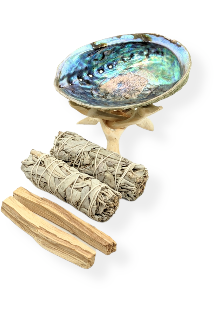 Beginner's Smudge kit - White Sage, Palo Santo & Abalone shell