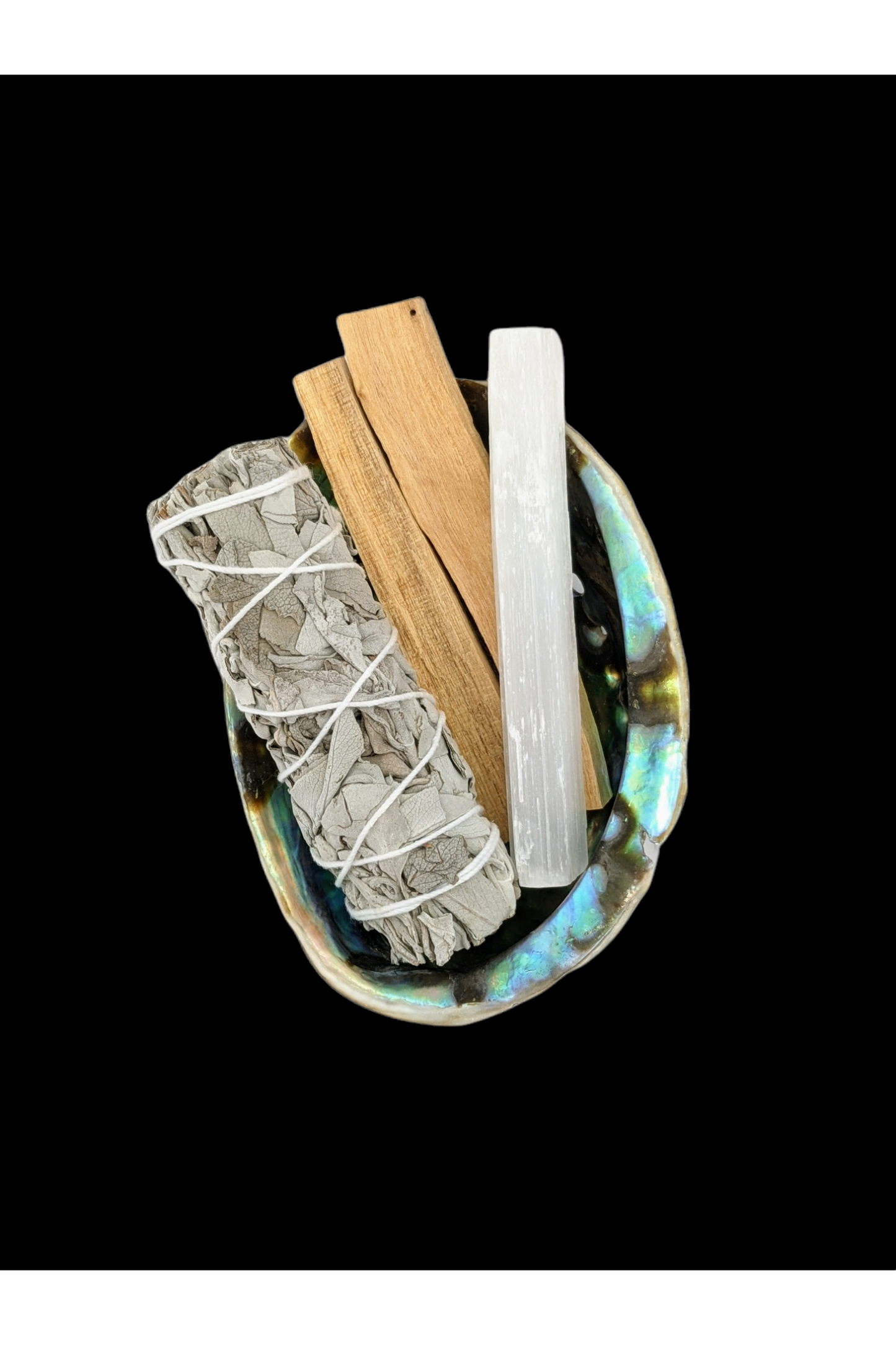 Sage smudge kit with abalone shell and selenite stick - Home protection & Cleaning