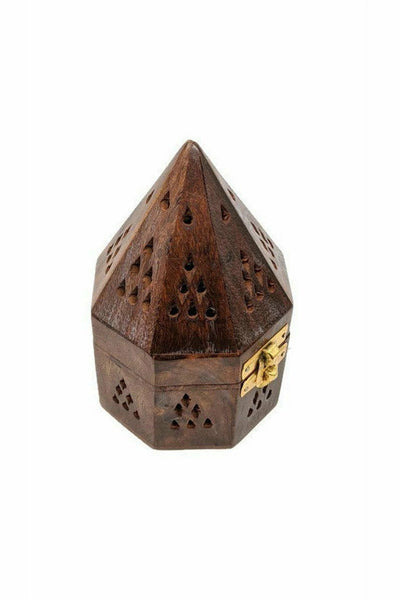 Wooden Temple Incense Burner