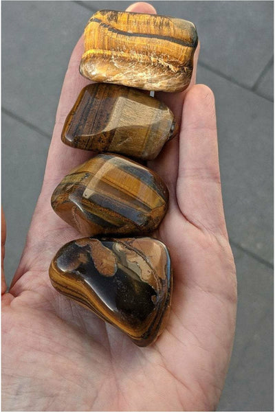 Tumbled Tigers Eye crystals - large